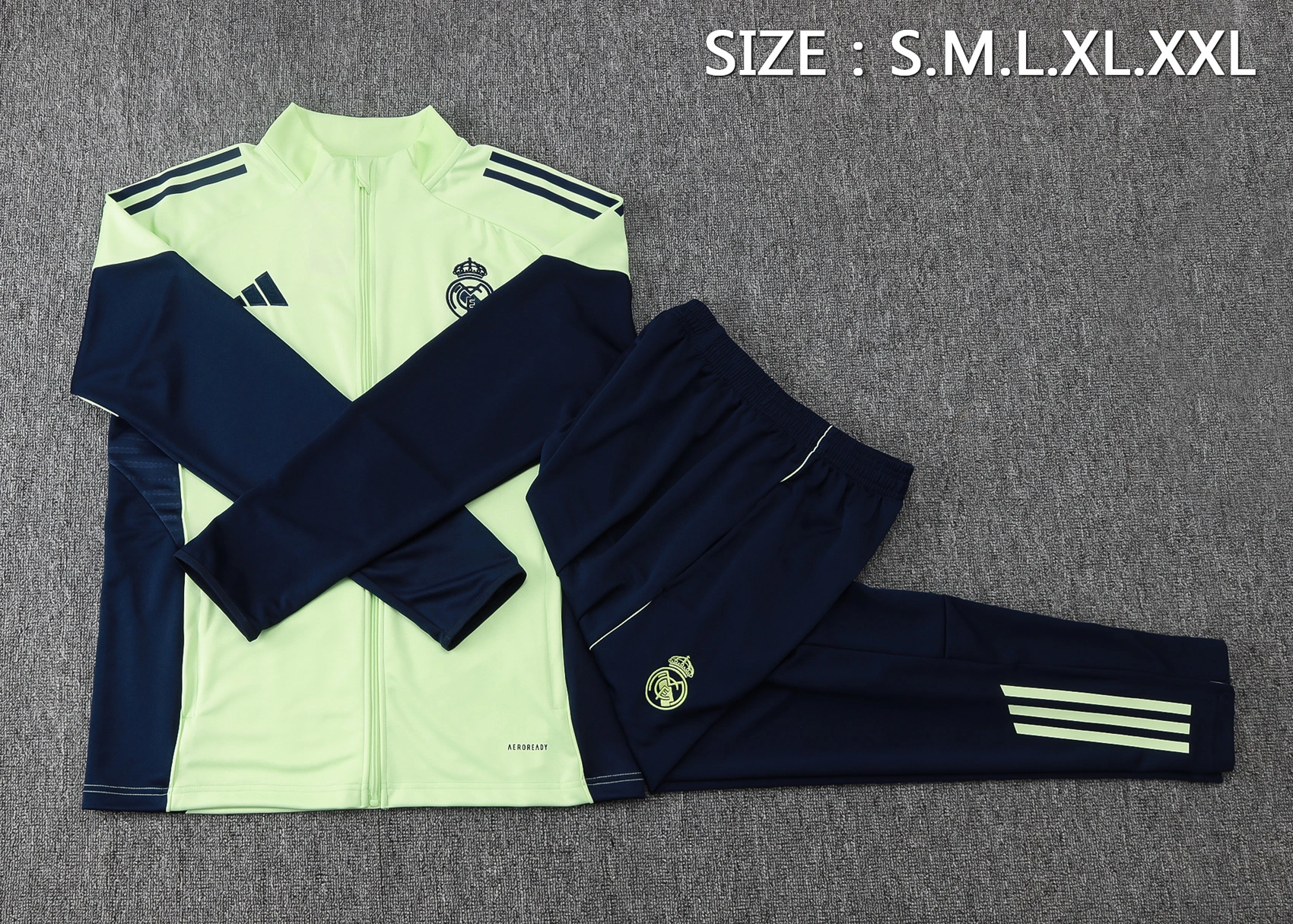 Real Madrid Training Kit (Jacket+Pants) Light Green 2025/26 - Image 2