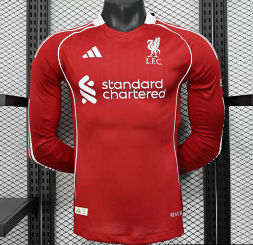 Liverpool Football Jersey Home Long Sleeve Shirt 2025/26