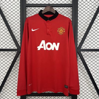 Manchester United Retro Home Long Sleeve Football Jersey Shirt 2013/14