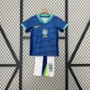 Brazil Away Soccer Uniform Kids Kit Jersey+Shorts Copa America 2024