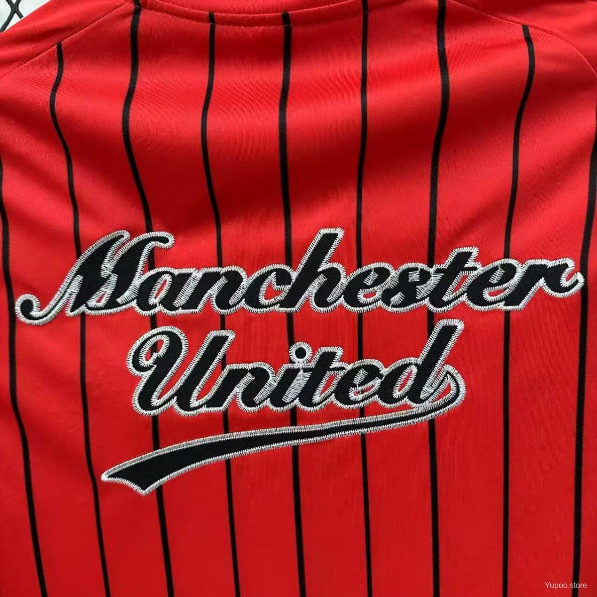 Manchester United x US Pack Baseball Jersey Shirt 2025/26 - Image 5