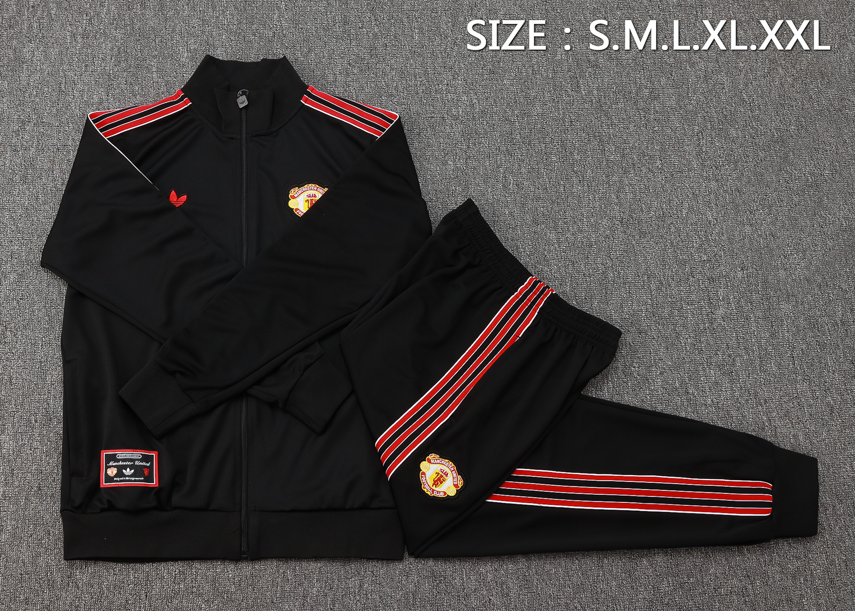 Manchester United Terrace Icons Training Kit (Jacket+Pants) Black 2025/26 - Image 4
