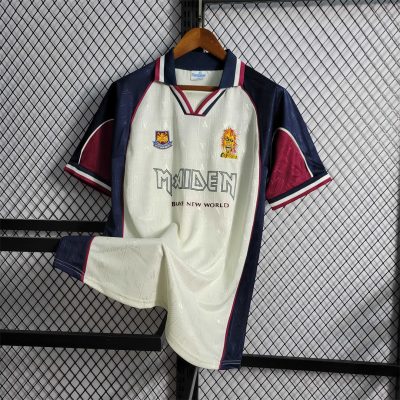 Alternative view of West Ham United Retro Football Jersey Iron Maiden Away Joint Board Shirt 1999/01