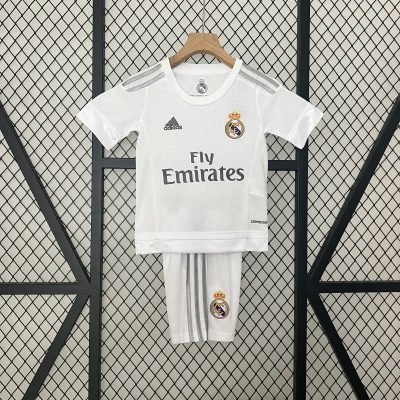 Real Madrid Retro Jersey Home Kids Kit Jersey+Shorts 2015/16