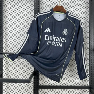 Real Madrid Soccer Jersey Away Long Sleeve Custom Shirt 2025/26
