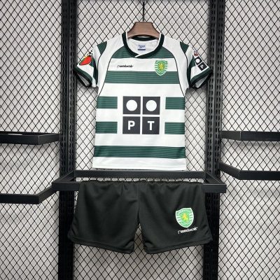 Sporting CP Retro Soccer Jersey Home Kids Kit Jersey+Shorts 2001/03