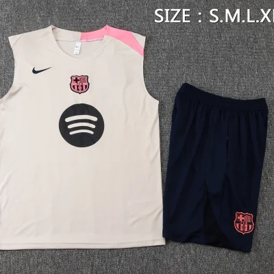 Alternative view of Barcelona Sleeveless Training Kit Beige 2025/26