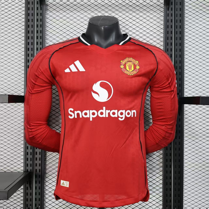Manchester United Home Long Sleeve Jersey Shirt 2025/26