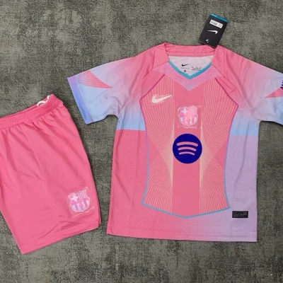 Barcelona Pink Special Edition Soccer Kids Kit Jersey+Shorts 2025/26