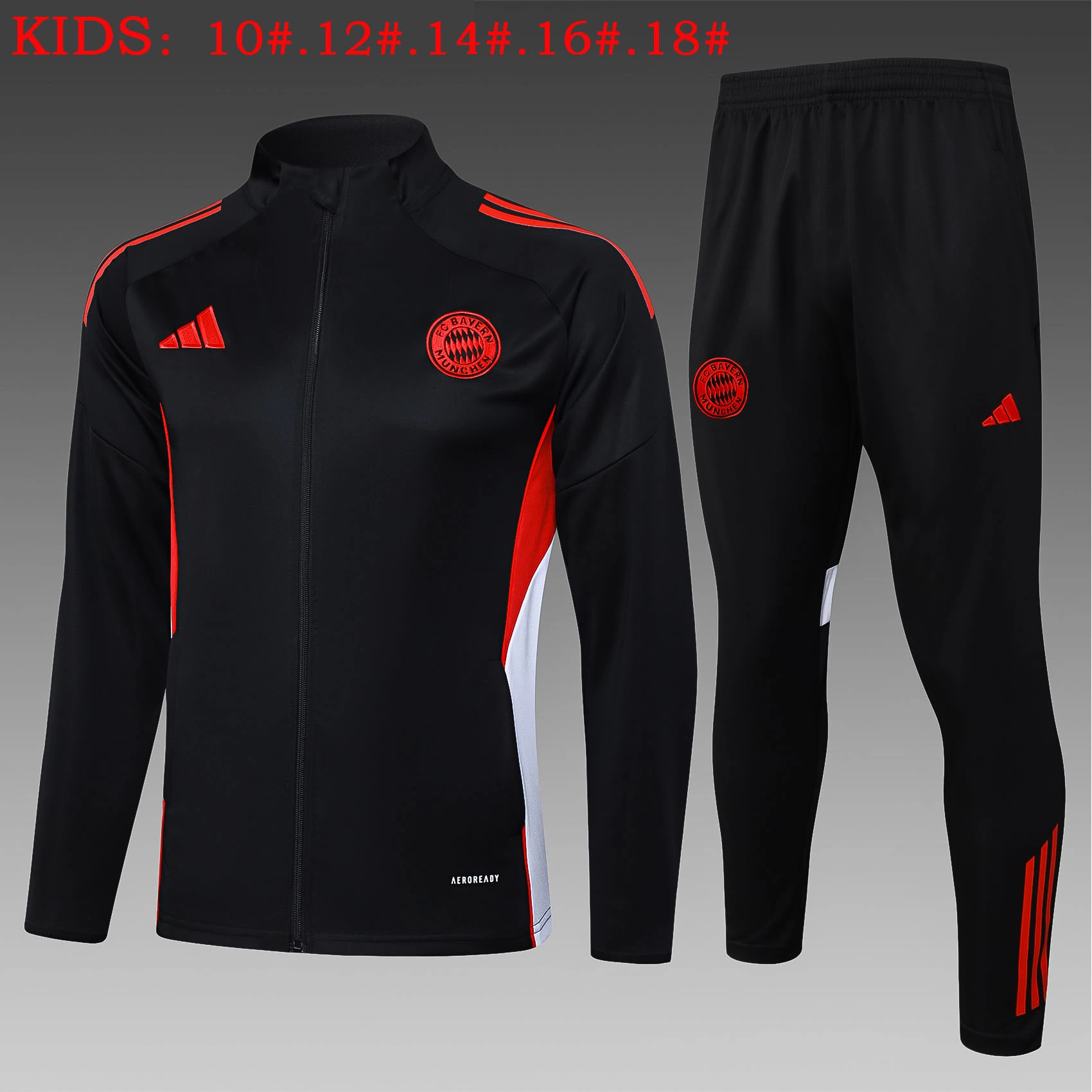 Kids Bayern Munich Training Kit (Jacket+Pants) Black 2025/26