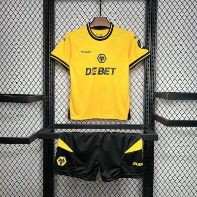 Wolves Football Jersey Home Kids Kit Jersey+Shorts 2024/25