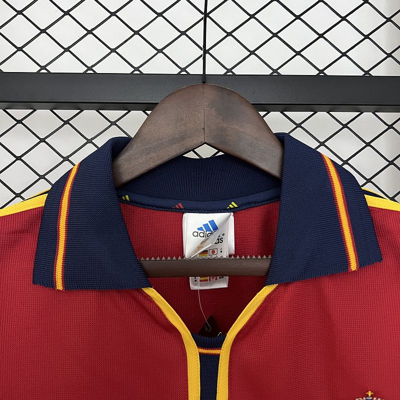 Spain Retro Soccer Jersey Home Custom Shirt 2000 - Image 3