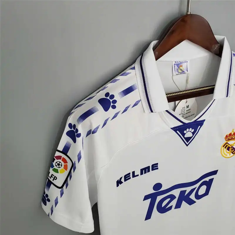 Real Madrid Retro Jersey Home Custom Soccer Shirt 1996-97 - Image 5