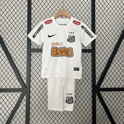 Santos FC Retro Soccer Jersey Home Kids Kit Jersey+Shorts 2012