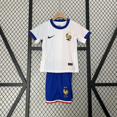 France Away Football Uniform Kids Kit Jersey+Shorts EURO 2024