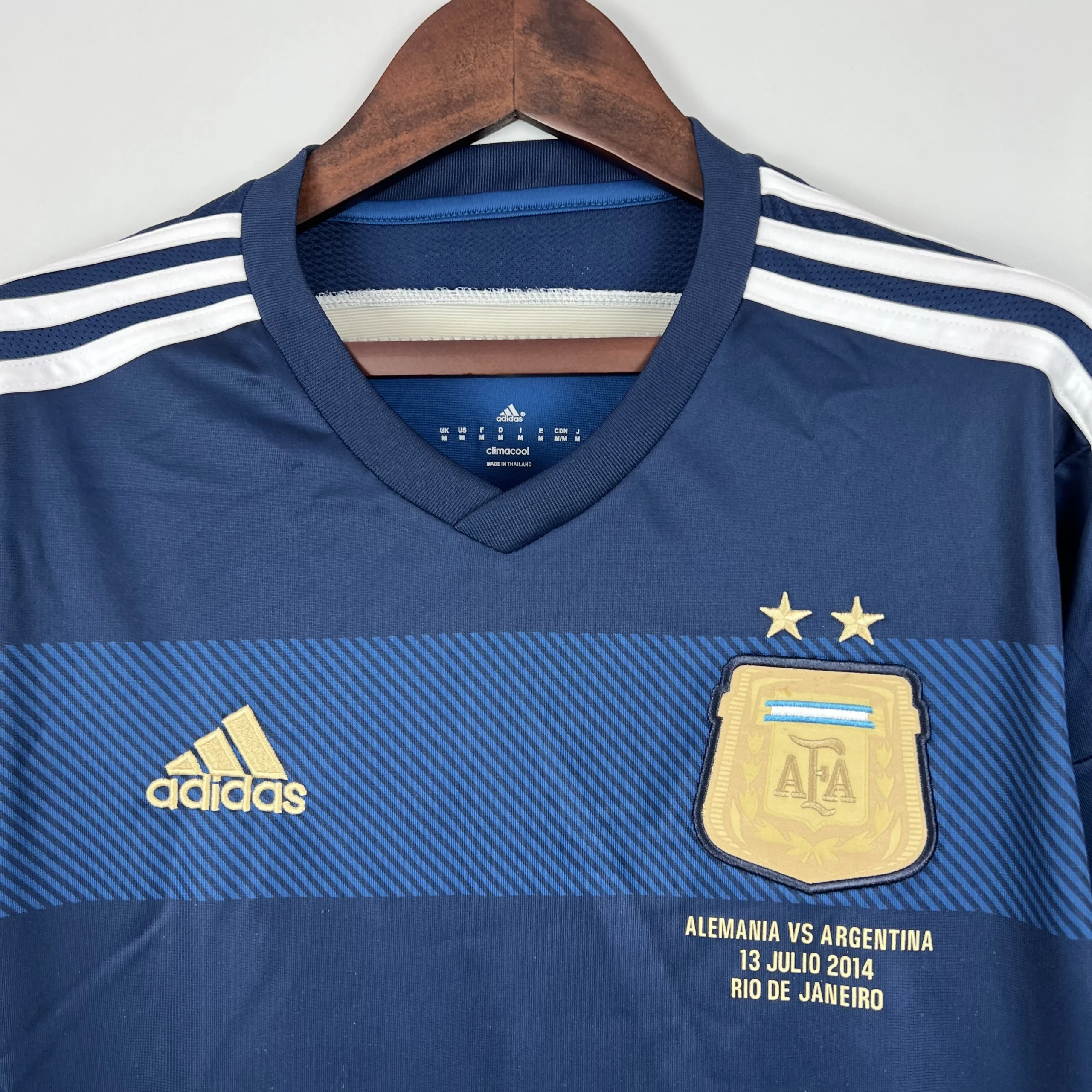 Argentina Retro Jersey Custom Away Long Sleeve Football Jersey 2014 - Image 3