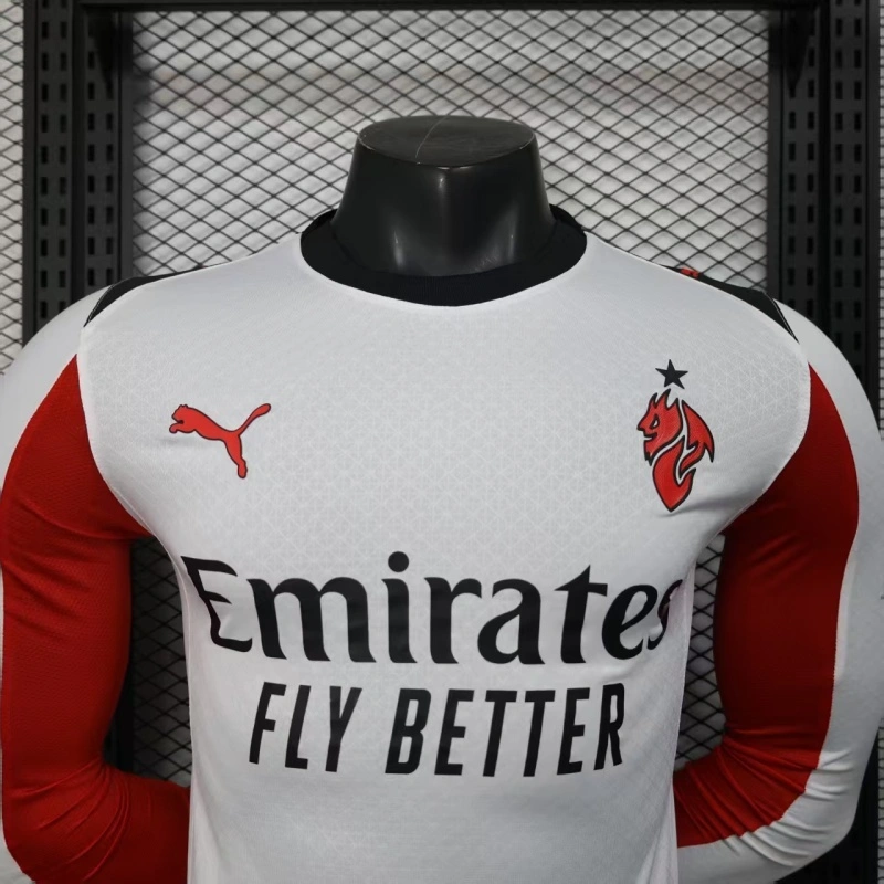 AC Milan Soccer Jersey Away Long Sleeve Shirt 2025/26 - Image 3
