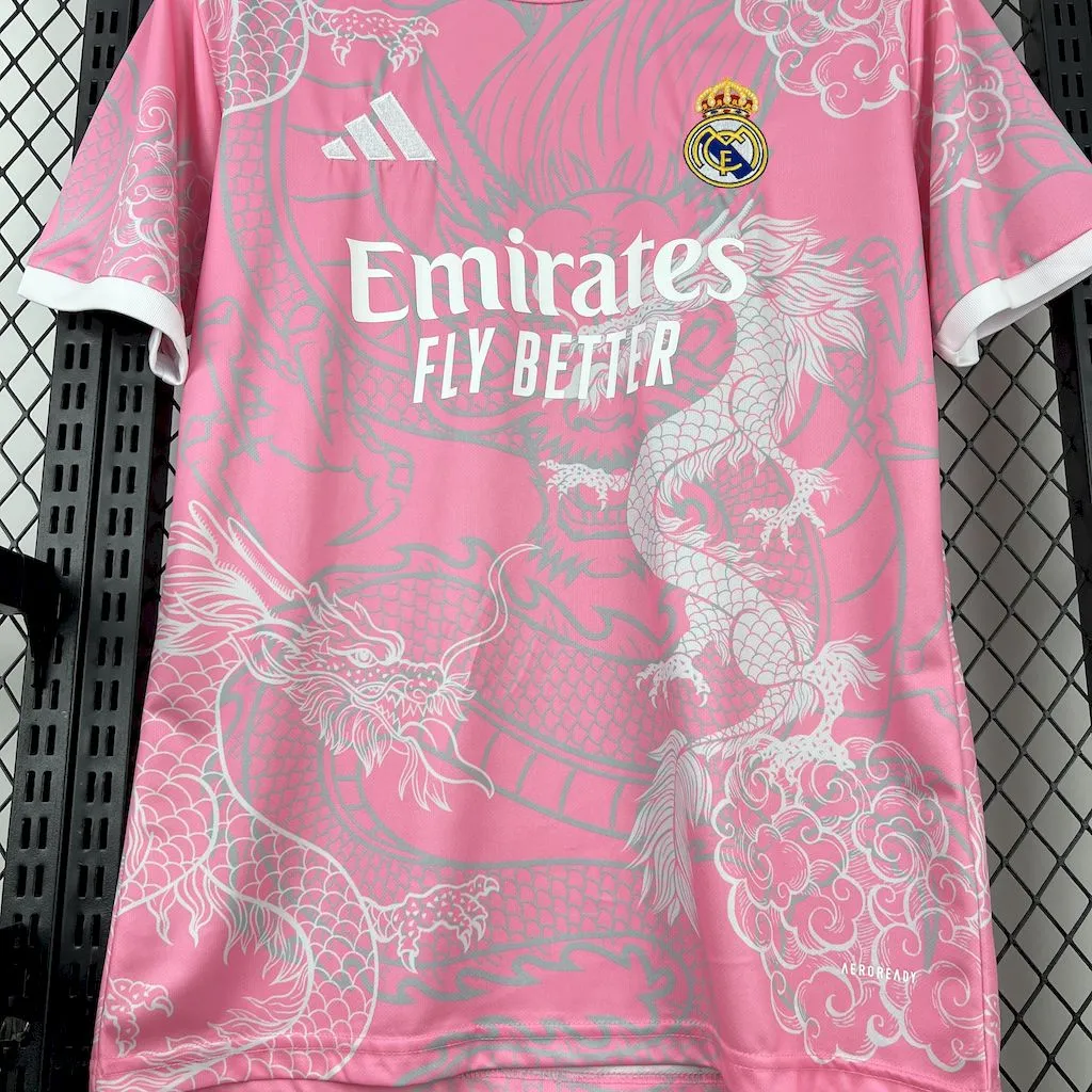 Real Madrid Soccer Jersey Dragon Pink Special Edition Custom Shirt 2025/26 - Image 3