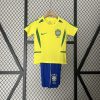 Brazil Retro Jersey Home Uniform Kids Kit Jersey+Shorts World Cup 2002