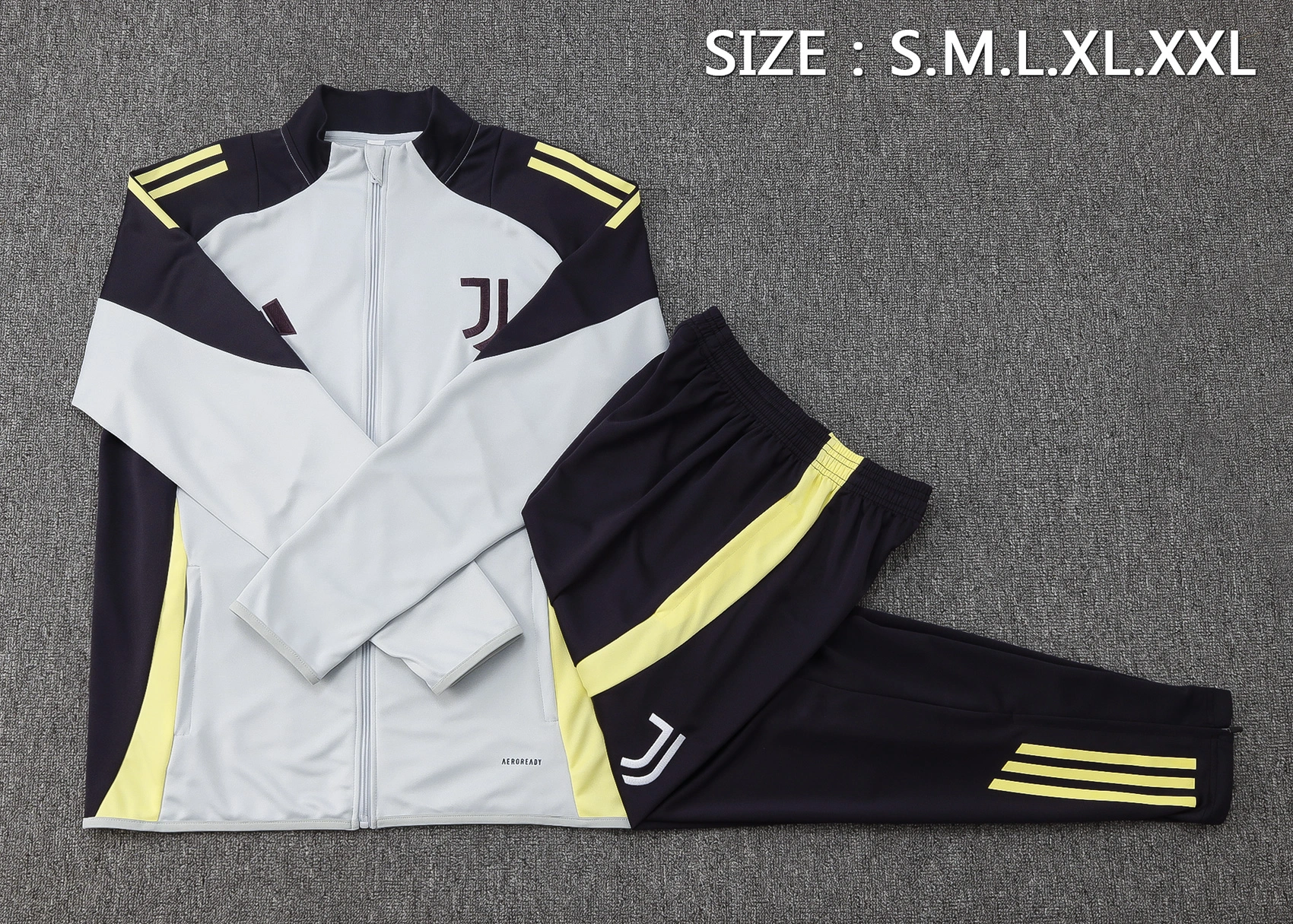 Juventus Training Kit (Jacket+Pants) Light Grey 2025/26 - Image 2