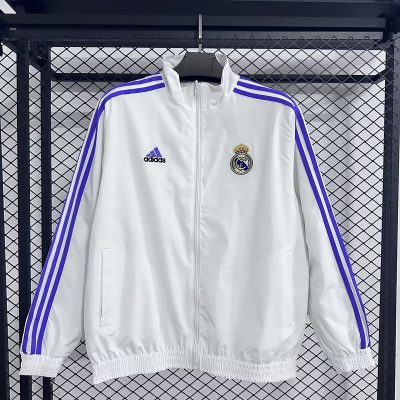 Real Madrid Reversible Double-Sides Windbreaker Jacket White&Gray 2025-26