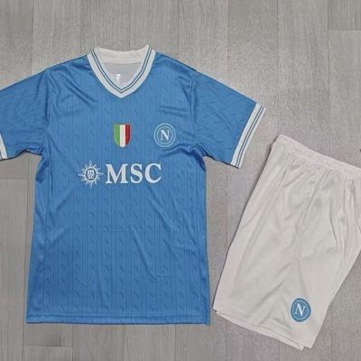 Napoli Soccer Jersey Home Kids Kit Jersey+Shorts 2025-26