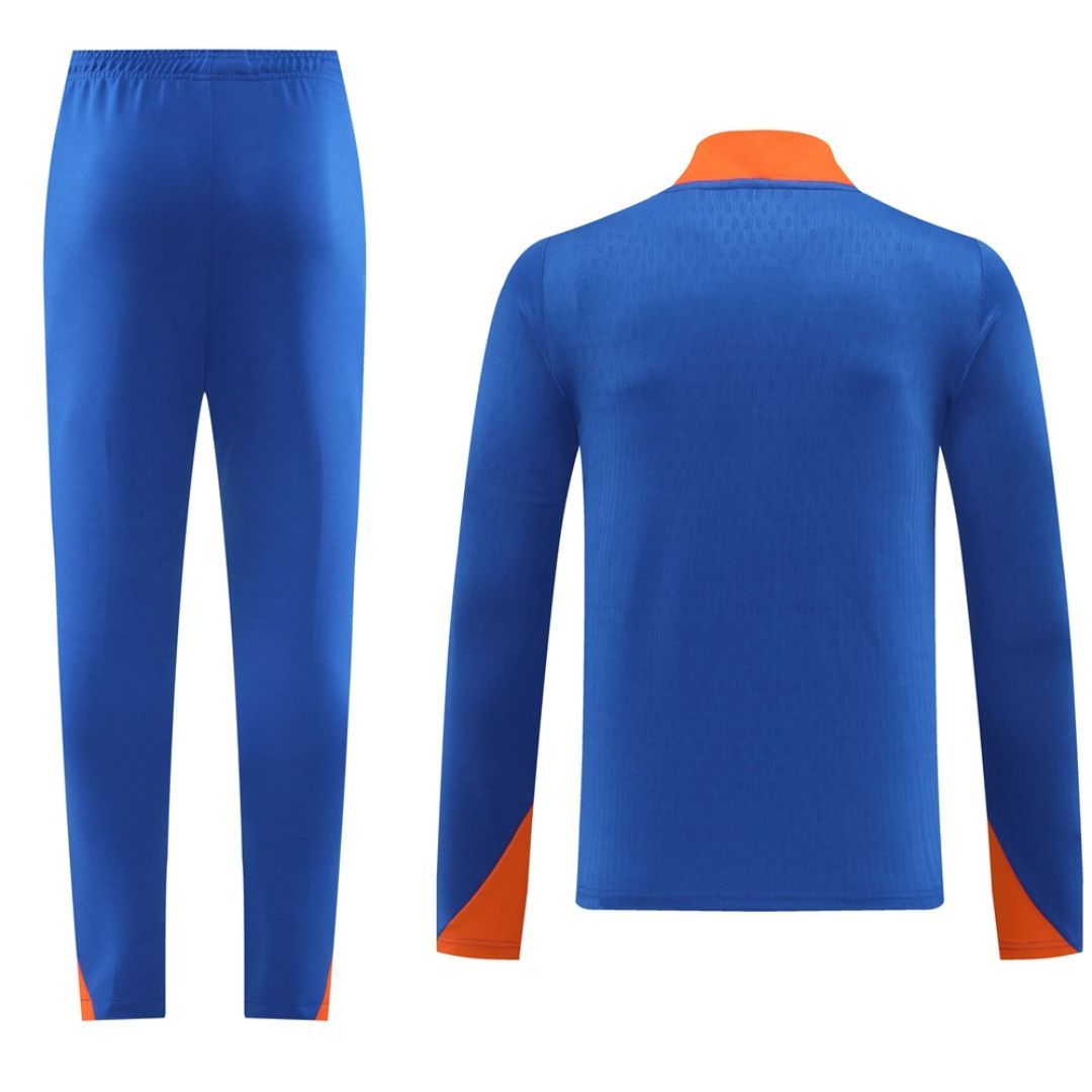 Netherlands Zipper Sweat Kit (Top+Trouser) Blue 2024 - Image 2