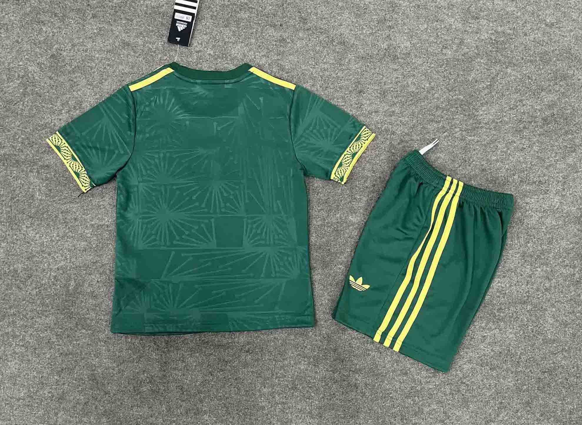 Mexico Green Special Soccer Jersey Kids Kit Jersey+Shorts 2025 - Image 2