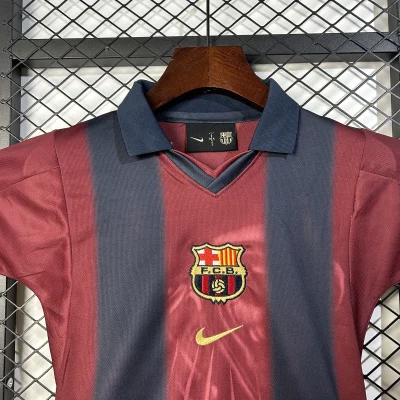 Alternative view of Barcelona Retro Home x CJ SKELETON Kids Kit Jersey+Shorts 2000/01