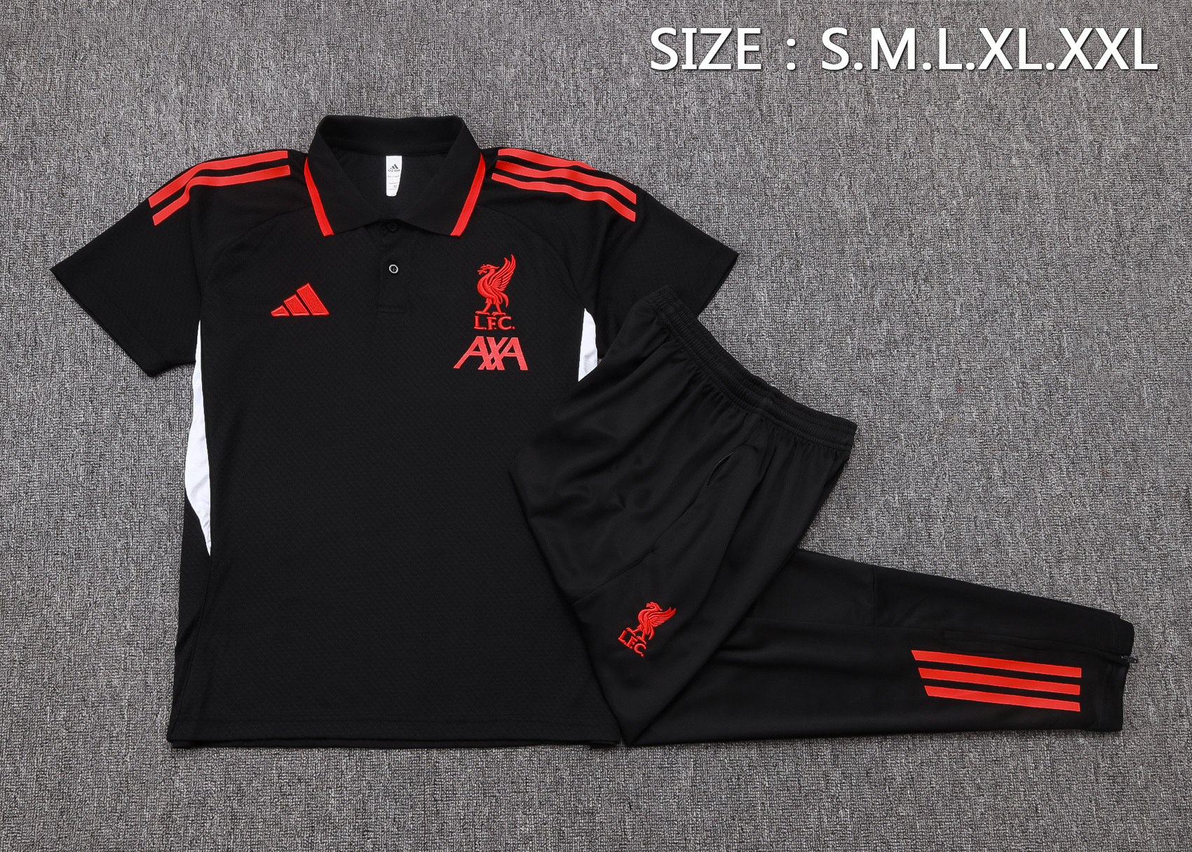Liverpool Training Kit (Polo+Pants) Black 2025/26 - Image 2