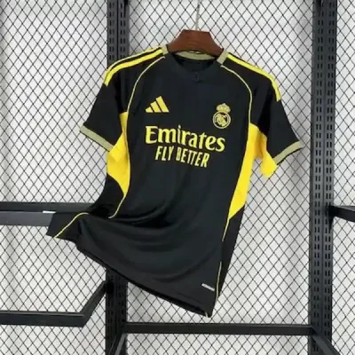 Real Madrid Soccer Jersey Black & Golden Training Custom Shirt 2025/26