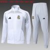 Kids Real Madrid Training Kit (Jacket+Pants) White&Grey 2025/26
