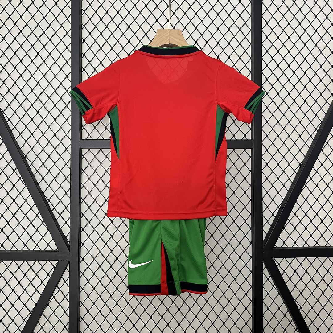 Portugal Home Football Uniform Kids Kit Jersey+Shorts EURO 2024 - Image 2