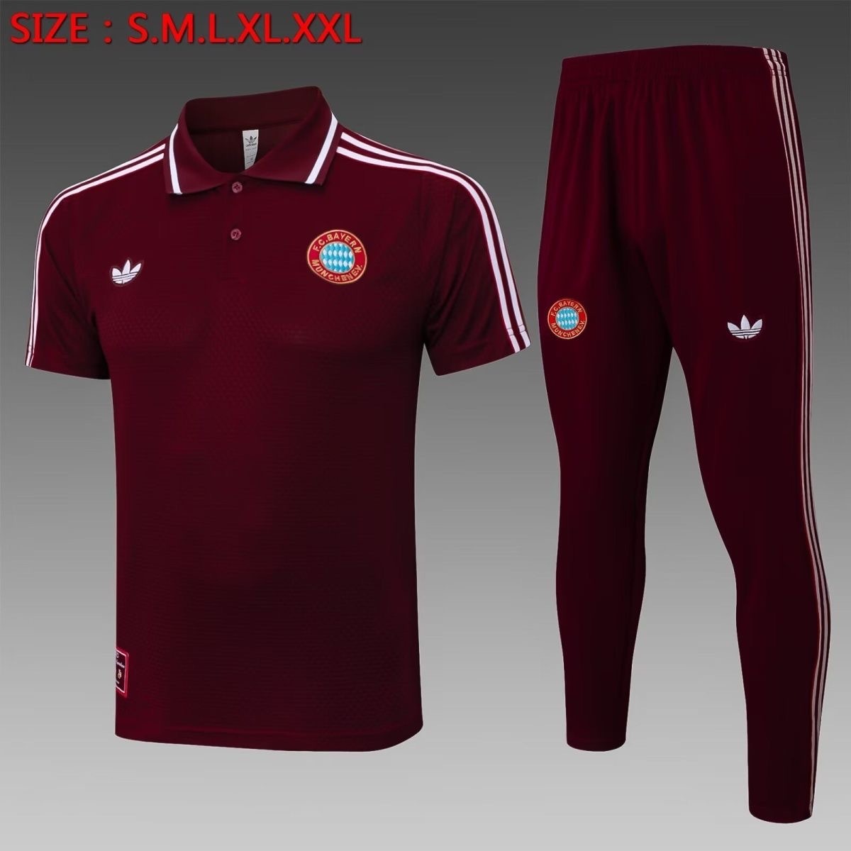 Bayern Munich Training Kit (Polo+Pants) Red 2025/26