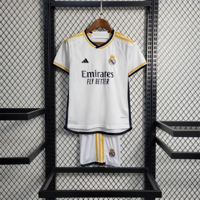 Real Madrid Soccer Jersey Home Kids Kit Jersey+Shorts 2023/24