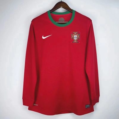 Portugal Retro Soccer Jersey Home Long Sleeve Custom Shirt 2012