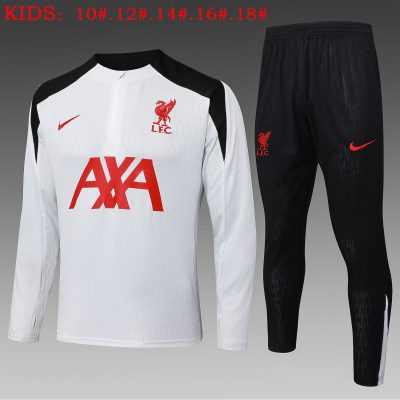 Kids Liverpool Training Kit (Sweatshirt+Pants) Light Gray 2025/26