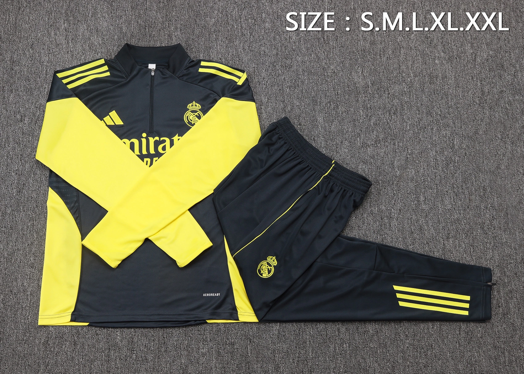 Real Madrid Training Kit (Sweatshirt+Pants) Dark Grey 2025/26 - Image 2