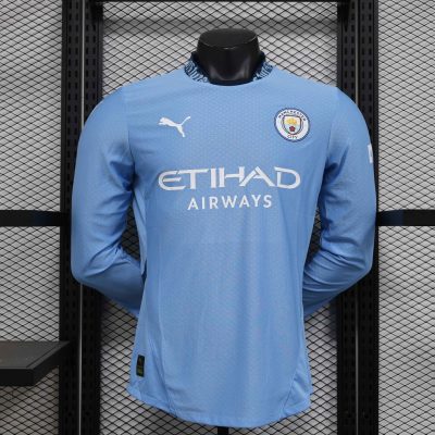 Manchester City Home Long Sleeve Football Jersey Shirt 2024/25