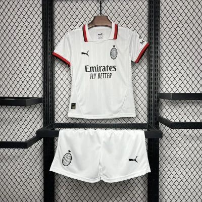 AC Milan Soccer Jersey Away Kids Kit Jersey+Shorts 2024/25