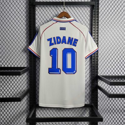 Zidane#10 France Retro Soccer Jersey Away Shirt World Cup 1998