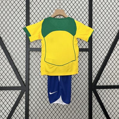 Alternative view of Brazil Retro Jersey Home Uniform Kids Kit Jersey+Shorts 2004
