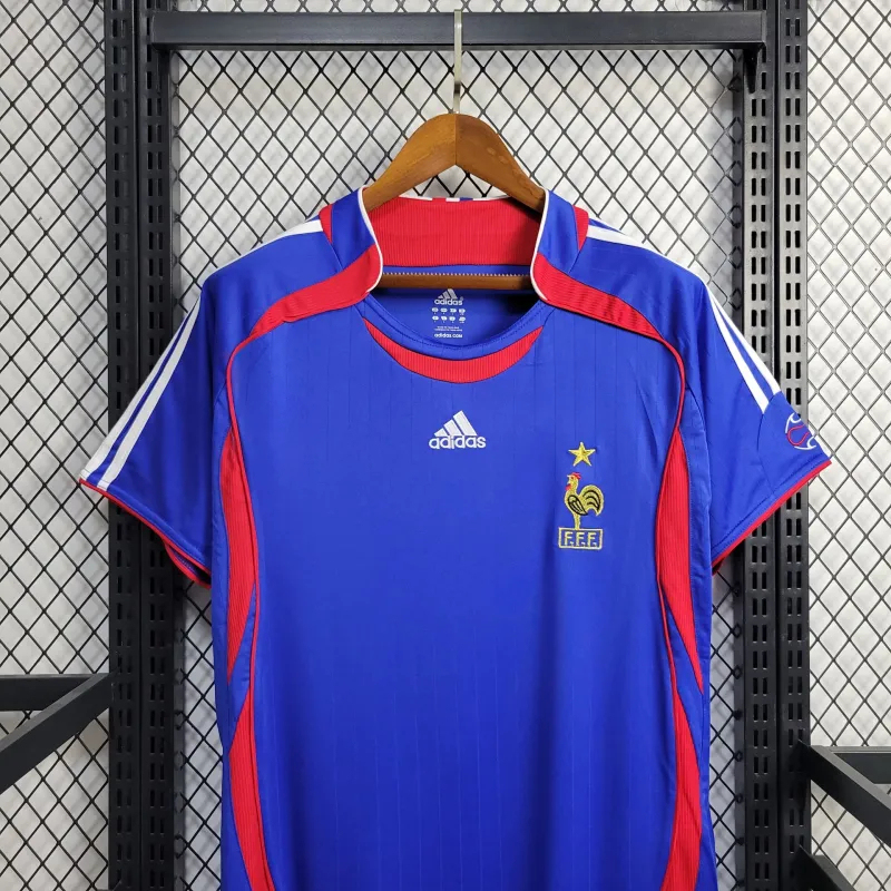 France Retro Soccer Jersey Home Custom Shirt World Cup 2006 - Image 6