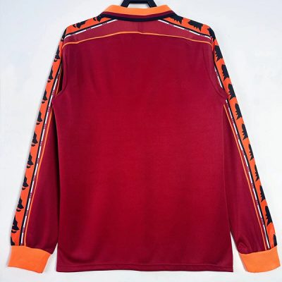Alternative view of Roma Retro Soccer Jersey Home Long Sleeve Custom Shirt 1998/99