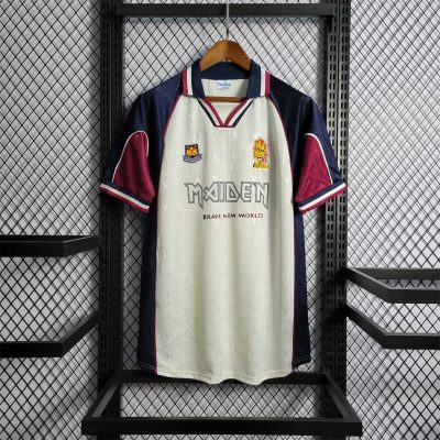 West Ham United Retro Football Jersey Iron Maiden Away Joint Board Shirt 1999/01