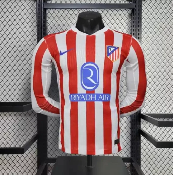 Soccer Jersey Atletico Madrid Home Long Sleeve Shirt 2025/26
