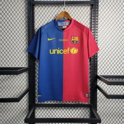 Barcelona Retro Jersey Home Soccer Shirt 2008/09 - UCL