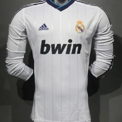 Real Madrid Retro Jersey Home Long Sleeve Soccer Shirt 2012/13