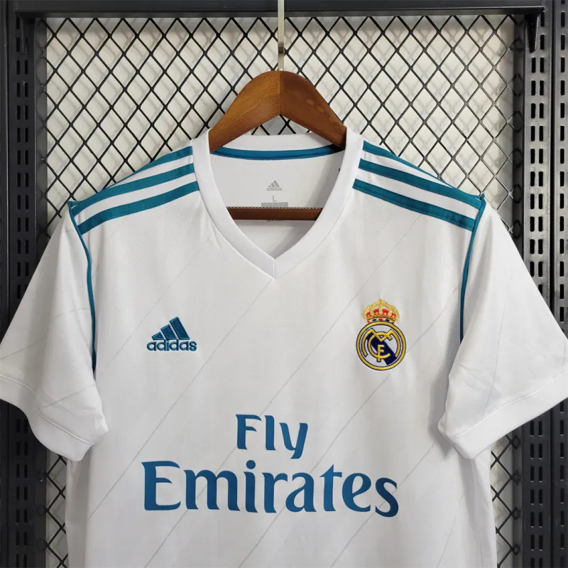 Real Madrid Retro Jersey Home Custom Soccer Shirt 2017/18 - Image 3