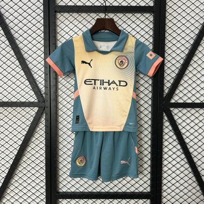 Manchester City Fourth Away Kids Kit Jersey+Shorts 2024/25